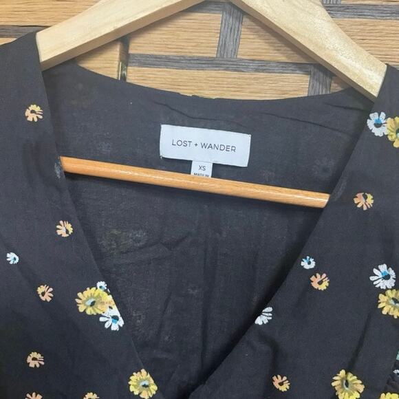 Lost + Wander Black Floral Dress Size XS - Picture 6 of 7